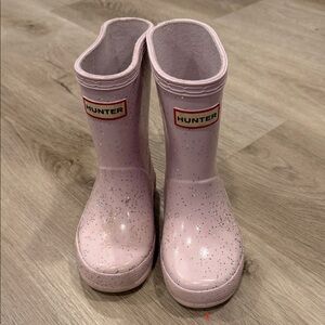 Hunter Kids Pink Glitter Rain Boots